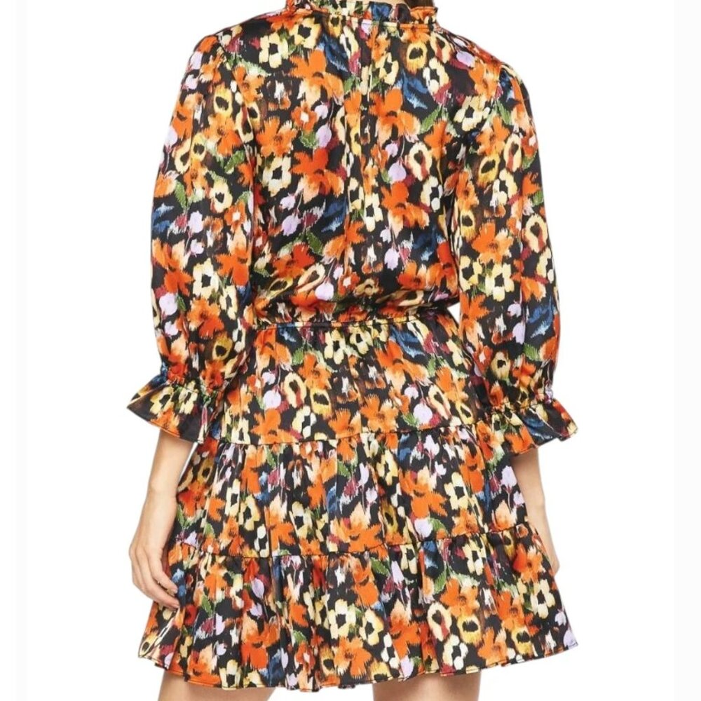 Entro Ruffle Multicolor Floral Mini Dress Size Large - Picture 3 of 16